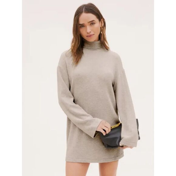 Reformation Dresses & Skirts - Reformation Jeans Turtleneck Sweater Dress XS Gray